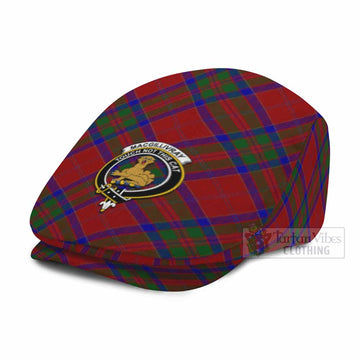MacGillivray (McGillivray) Tartan Flat Cap, Jeff Cap Cross Style with Family Crest