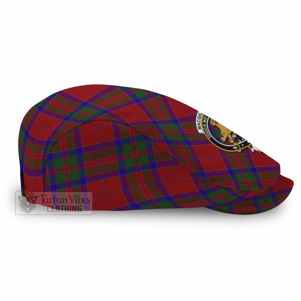 MacGillivray (McGillivray) Tartan Flat Cap, Jeff Cap Cross Style with Family Crest - Tartan Vibes Clothing