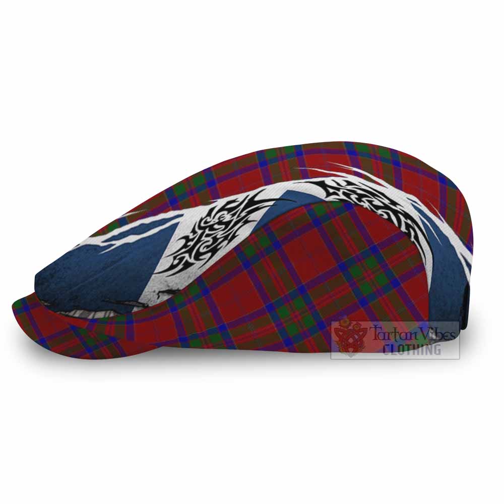 MacGillivray (McGillivray) Tartan Flat Cap, Jeff Cap Scotland Flag Ripped Tribal Design
