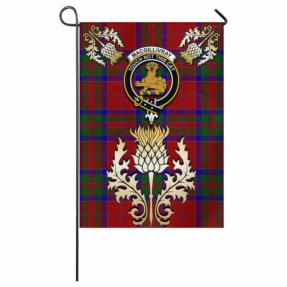 MacGillivray (McGillivray) Tartan Garden Flag with Golden Regal Scottish Thistle Emblem - Tartan Vibes Clothing