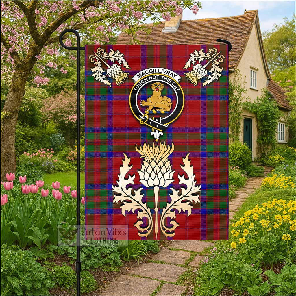 MacGillivray (McGillivray) Tartan Garden Flag with Golden Regal Scottish Thistle Emblem - Tartan Vibes Clothing