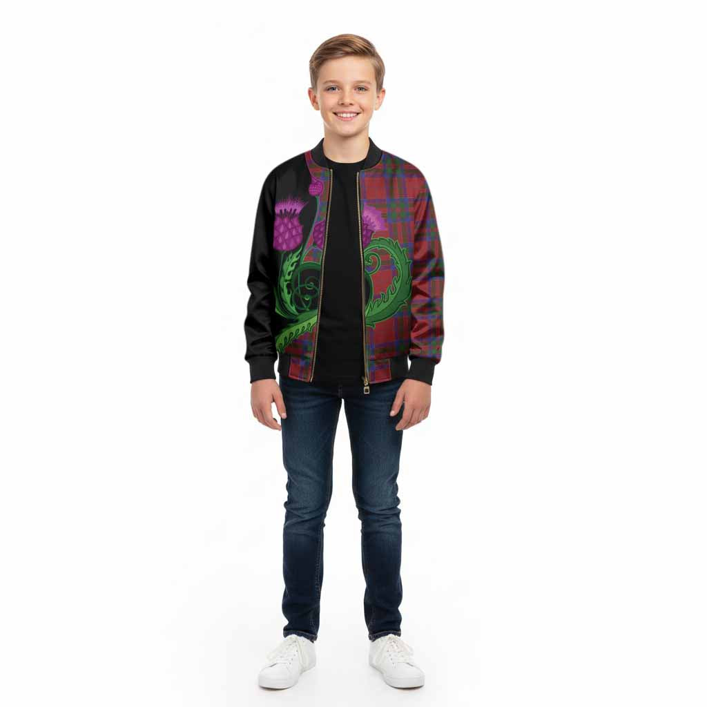MacGillivray (McGillivray) Tartan Kid Bomber Jacket Traditional Scottish Thistle