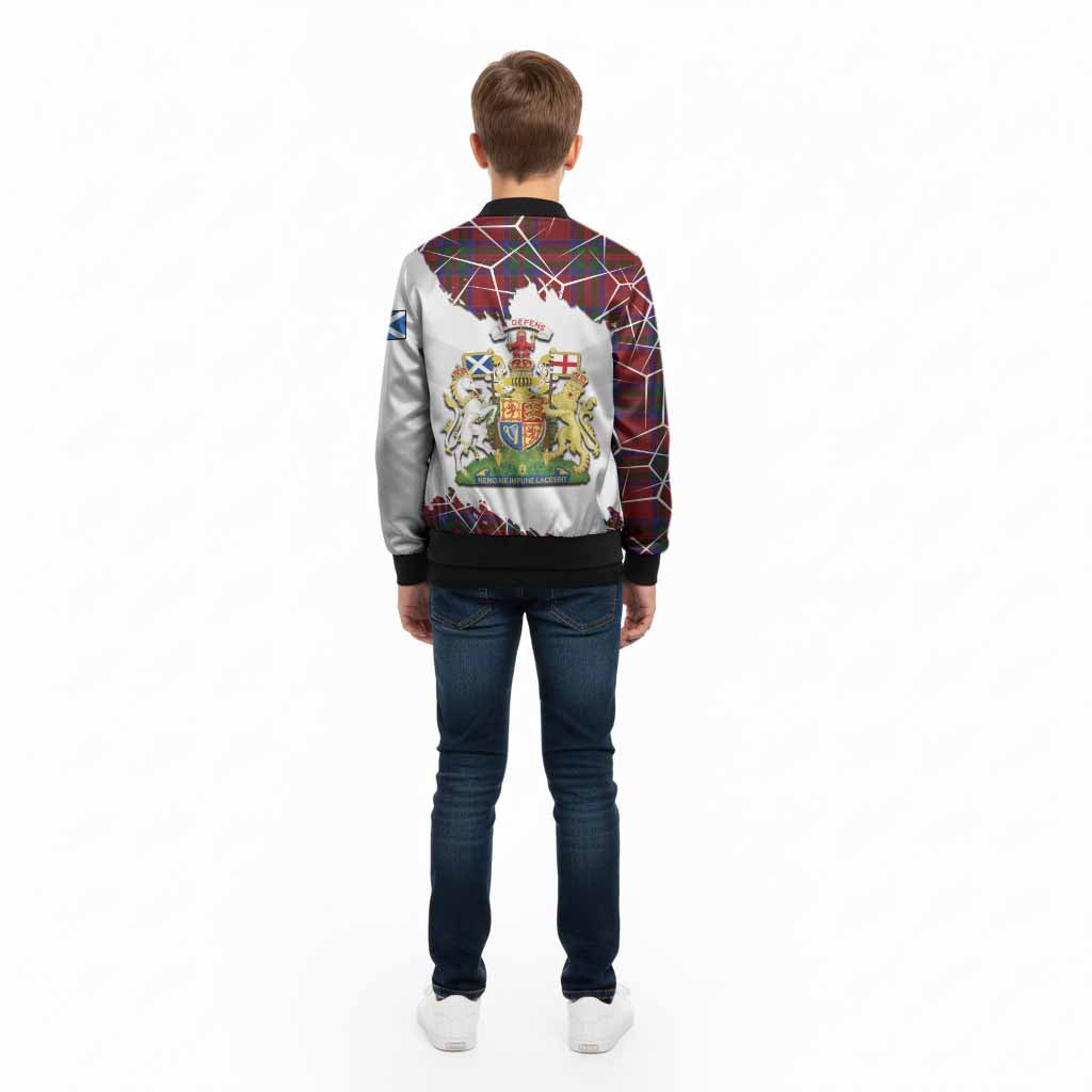 MacGillivray (McGillivray) Tartan Kid Bomber Jacket with Family Crest and Lion Rampant Grunge Style