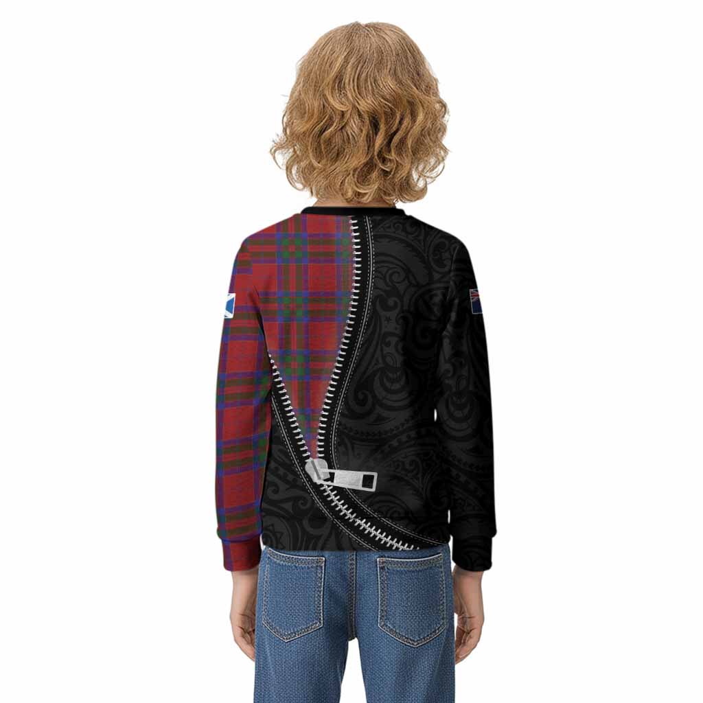 MacGillivray (McGillivray) Tartan Kid Knitted Sweatshirt New Zealand Pattern Unique Zipper Stylized