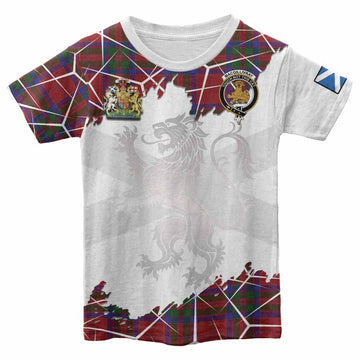 MacGillivray (McGillivray) Tartan Kid T-shirt with Family Crest and Lion Rampant Grunge Style