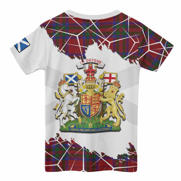 MacGillivray (McGillivray) Tartan Kid T-shirt with Family Crest and Lion Rampant Grunge Style