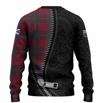 MacGillivray (McGillivray) Tartan Knitted Sweater New Zealand Pattern Unique Zipper Stylized