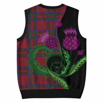 MacGillivray (McGillivray) Tartan Knitted V-Neck Vest Traditional Scottish Thistle
