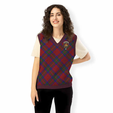 MacGillivray (McGillivray) Tartan Knitted V-Neck Vest with Family Crest Cross Style