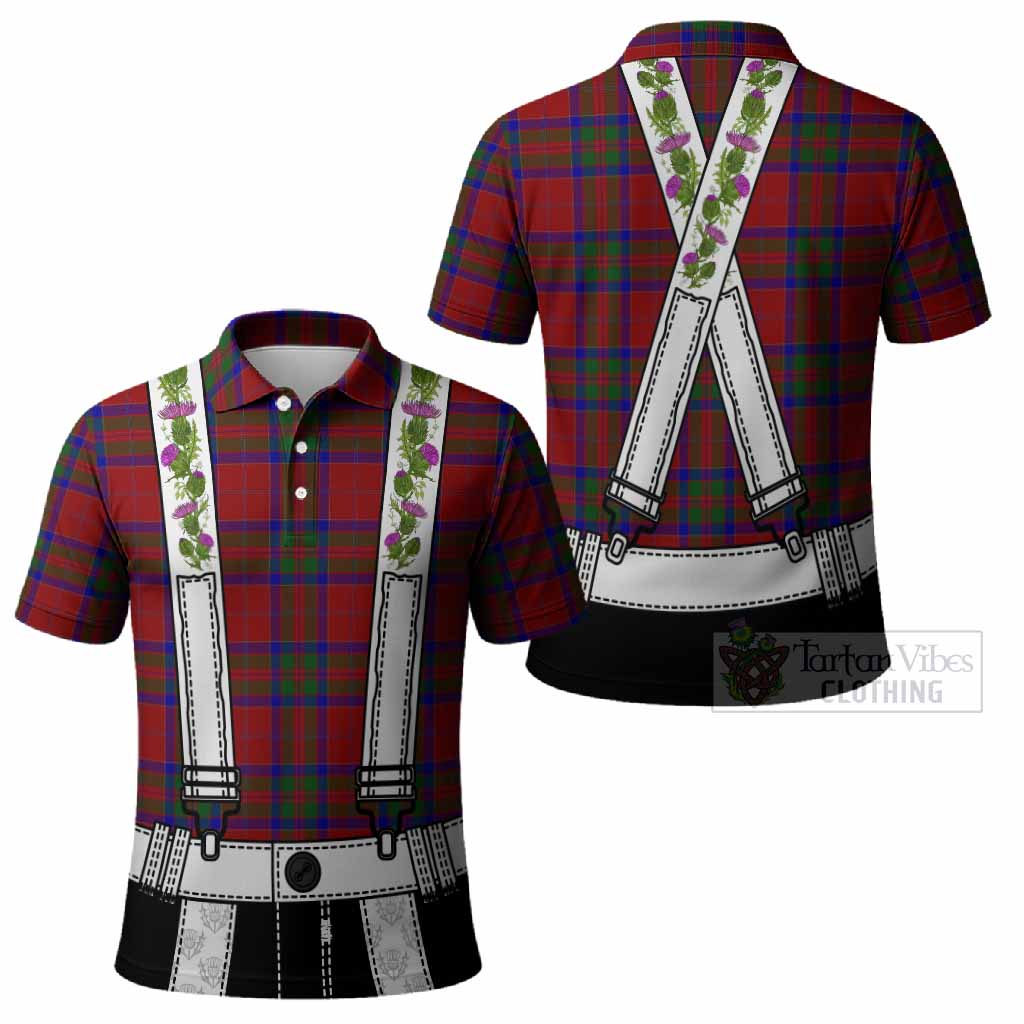 MacGillivray (McGillivray) Tartan Lederhosen Costume Polo Shirt Scotland Thistle Floral