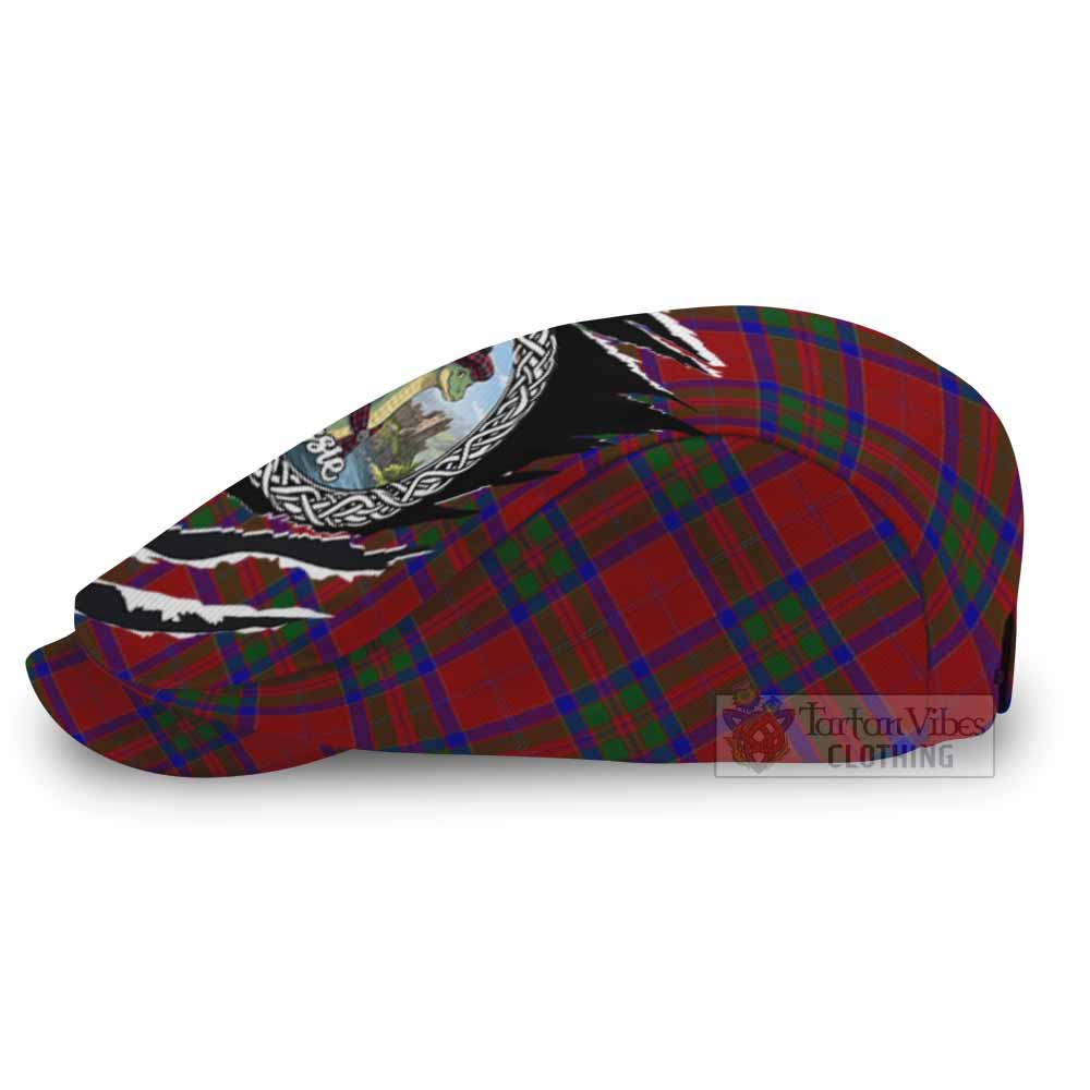 MacGillivray (McGillivray) Tartan Loch Ness Monster Flat Cap, Jeff Cap Celtic Knot Nessie Art