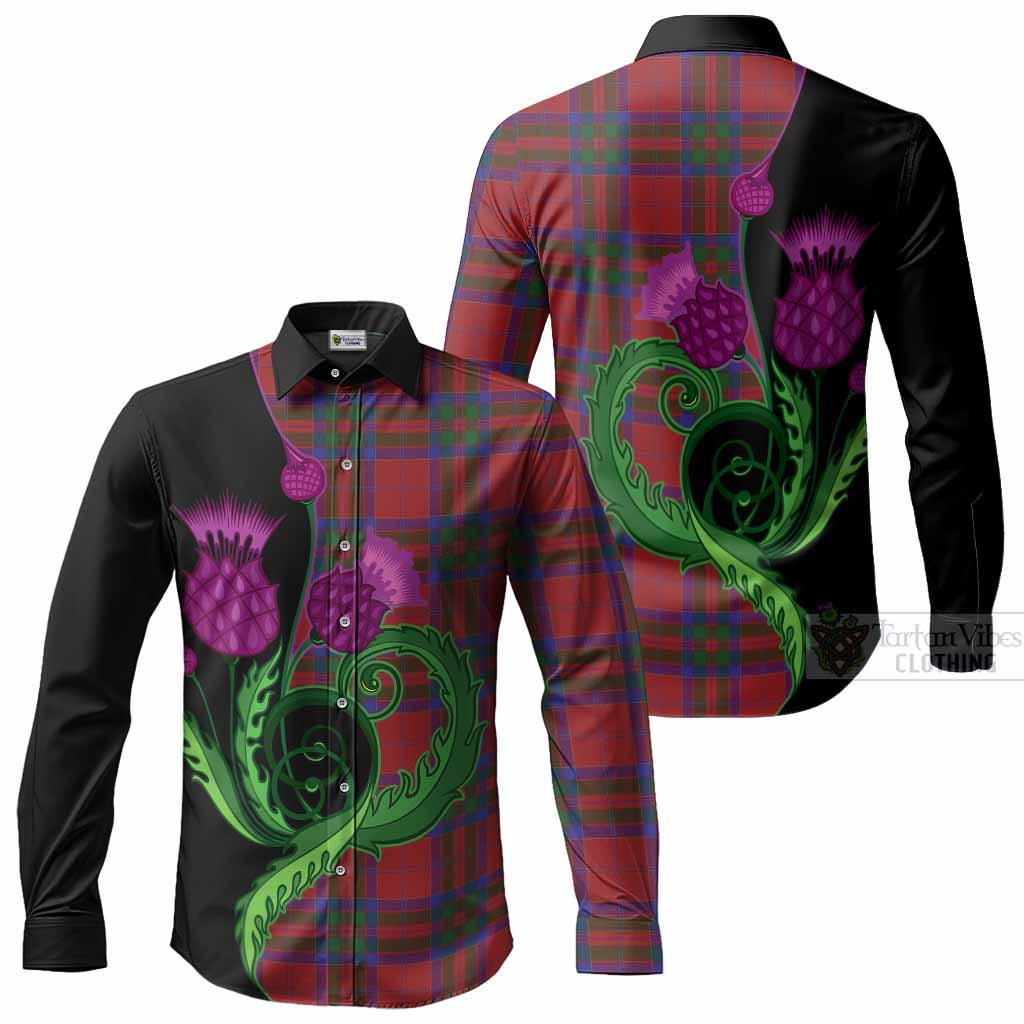 MacGillivray (McGillivray) Tartan Long Sleeve Button Shirts Traditional Scottish Thistle