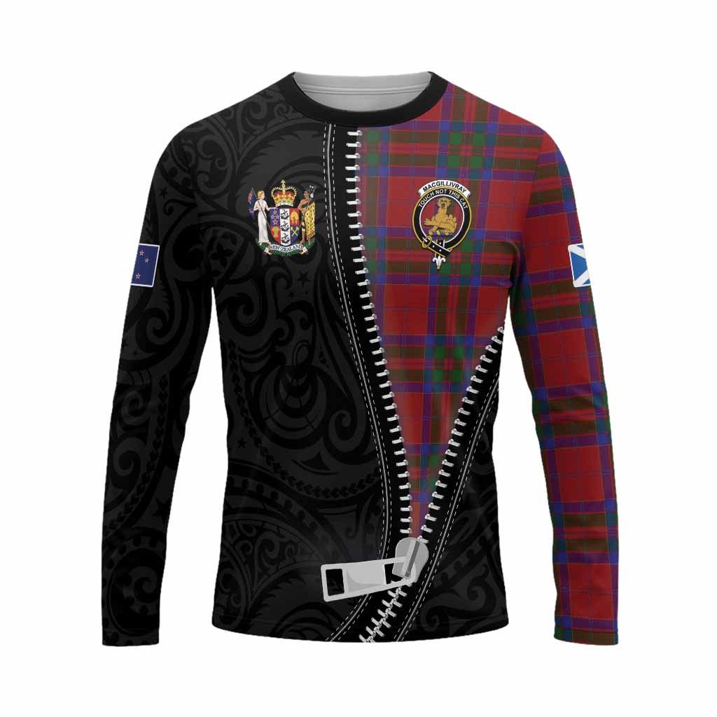 MacGillivray (McGillivray) Tartan Long Sleeve T-Shirt New Zealand Pattern Unique Zipper Stylized