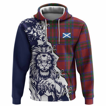MacGillivray (McGillivray) Tartan Scottish Hoodie Angry Lion With Soccer Ball Style