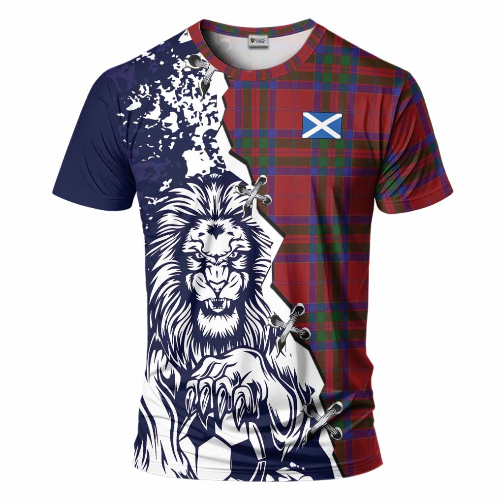 MacGillivray (McGillivray) Tartan Scottish T-Shirt Angry Lion With Soccer Ball Style