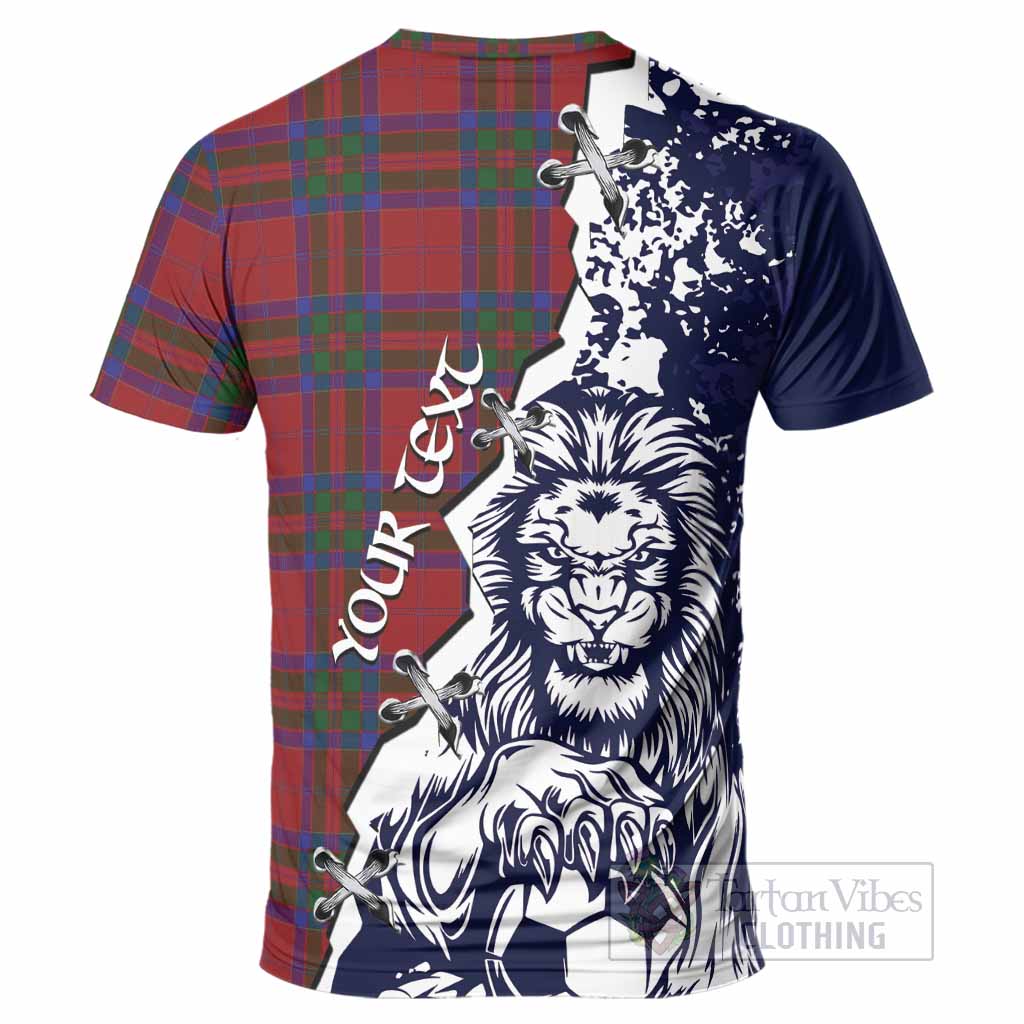 MacGillivray (McGillivray) Tartan Scottish T-Shirt Angry Lion With Soccer Ball Style
