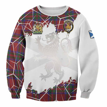MacGillivray (McGillivray) Tartan Sweatshirt with Family Crest and Lion Rampant Grunge Style