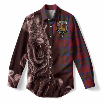 MacGillivray (McGillivray) Tartan Women Casual Shirt Roaring Lion Heritage