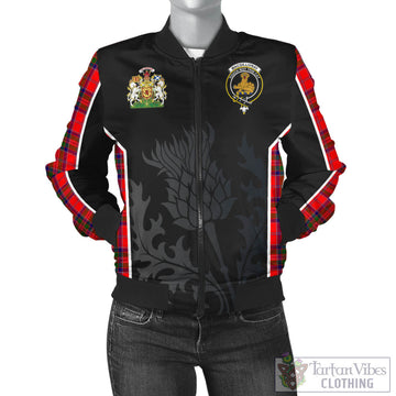 MacGillivray Modern Tartan Bomber Jacket with Family Crest and Scottish Thistle Vibes Sport Style