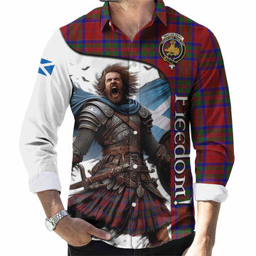 Tartan Vibes Clothing MacGilvery (McGilvery) Crest Tartan Long Sleeve Button Shirt Inspired by the Freedom of Scottish Warrior