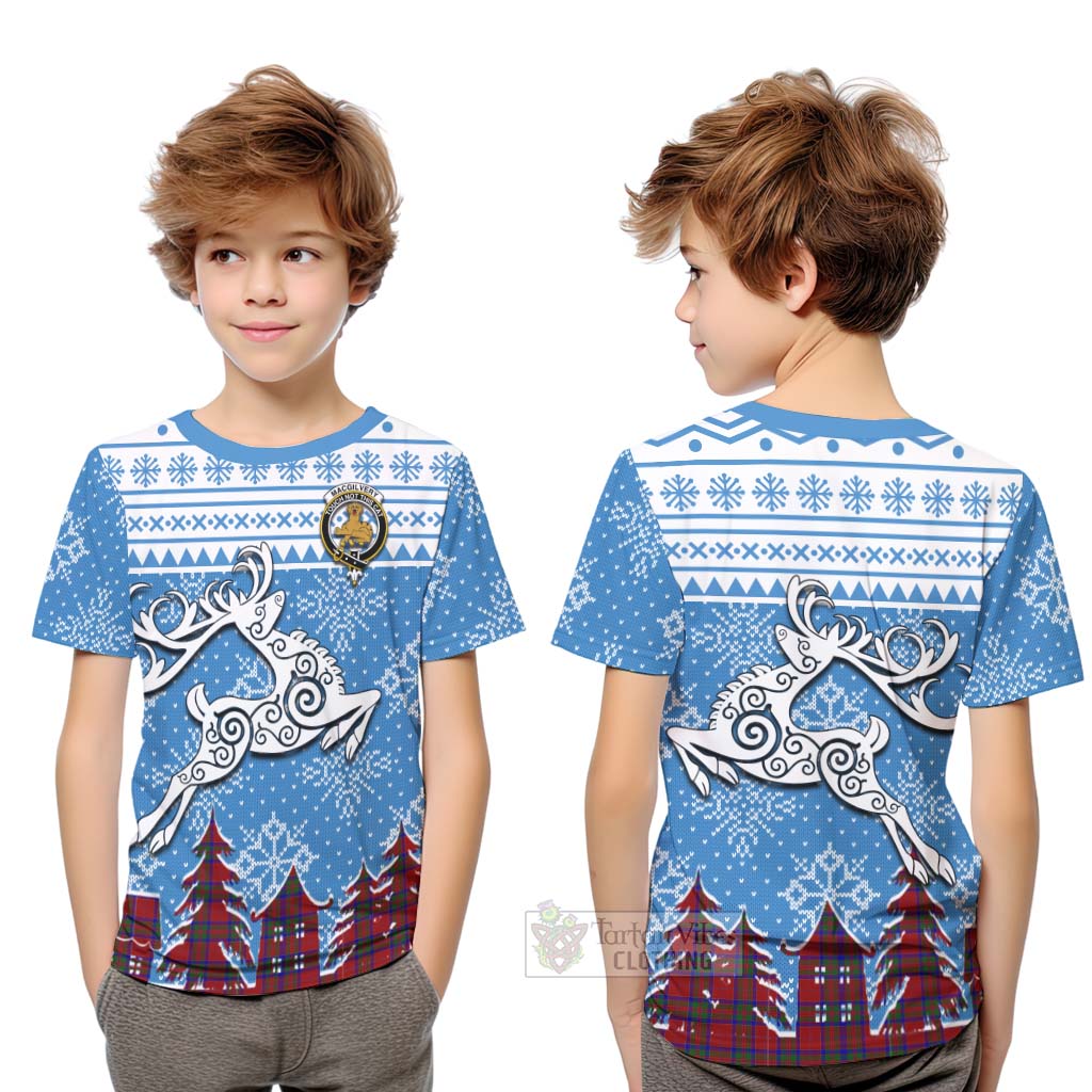 MacGilvery (McGilvery) Clan Christmas Kid T-Shirt Celtic Reindeer Style Youth XL Size14 - Tartan Vibes Clothing