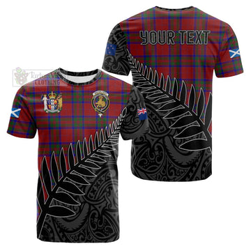 MacGilvery (McGilvery) Crest Tartan Cotton T-shirt with New Zealand Silver Fern Half Style