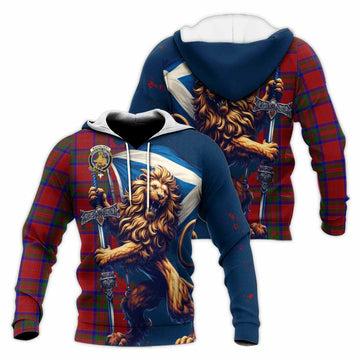 MacGilvery (McGilvery) Tartan Family Crest Knitted Hoodie with Scottish Majestic Lion Unisex Knitted Pullover Hoodie - Tartan Vibes Clothing