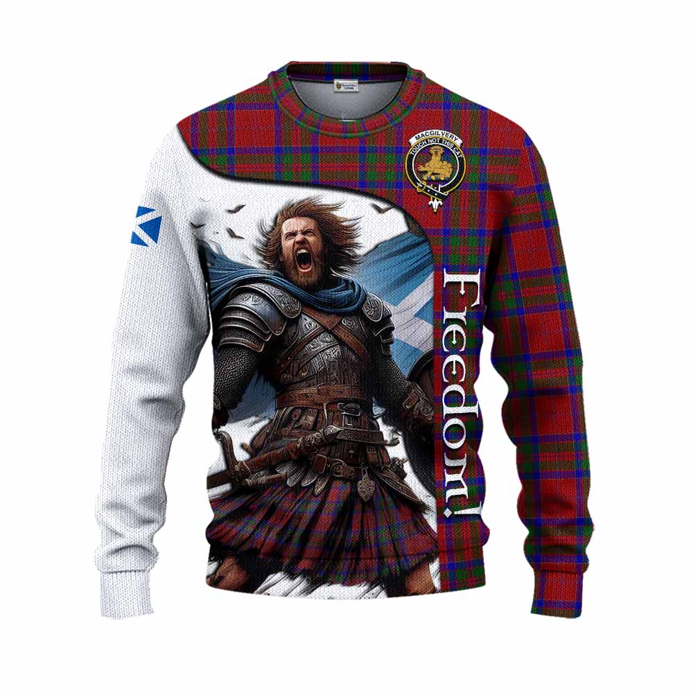 Tartan Vibes Clothing MacGilvery (McGilvery) Crest Tartan Knitted Sweater Inspired by the Freedom of Scottish Warrior
