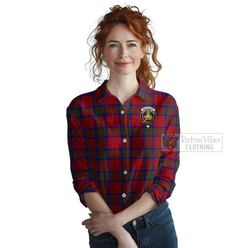 MacGilvery (McGilvery) Tartan Women's Casual Shirt with Family Crest Celtic Skull Style Female - Tartan Vibes Clothing