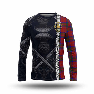 MacGilvery (McGilvery) Tartan Long Sleeve T-Shirt with Family Crest Cross Sword Thistle Celtic Vibes Unisex - Tartan Vibes Clothing