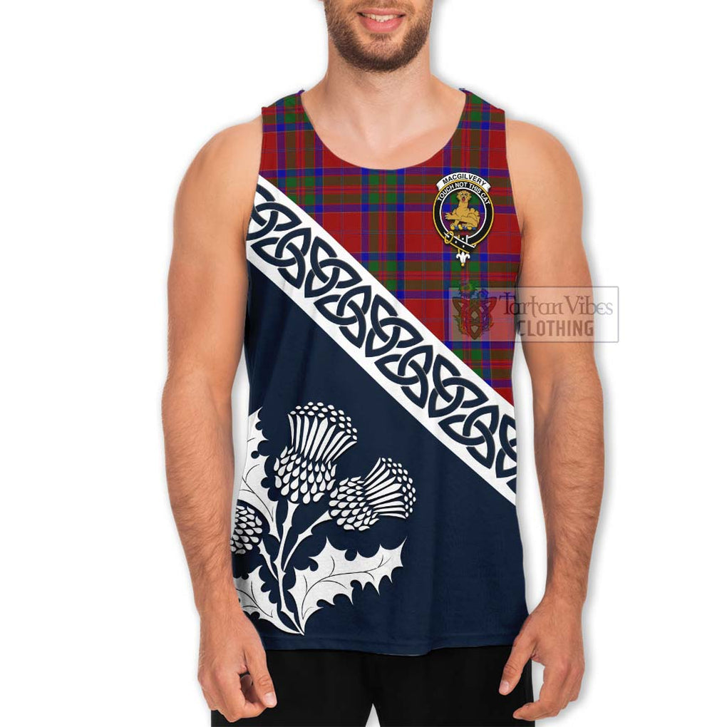 MacGilvery (McGilvery) Tartan Men's Tank Top Featuring Thistle and Scotland Map Men - Tartan Vibes Clothing