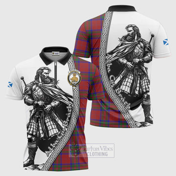 MacGilvery (McGilvery) Tartan Clan Crest Zipper Polo Shirt with Highlander Warrior Celtic Style Unisex - Tartan Vibes Clothing