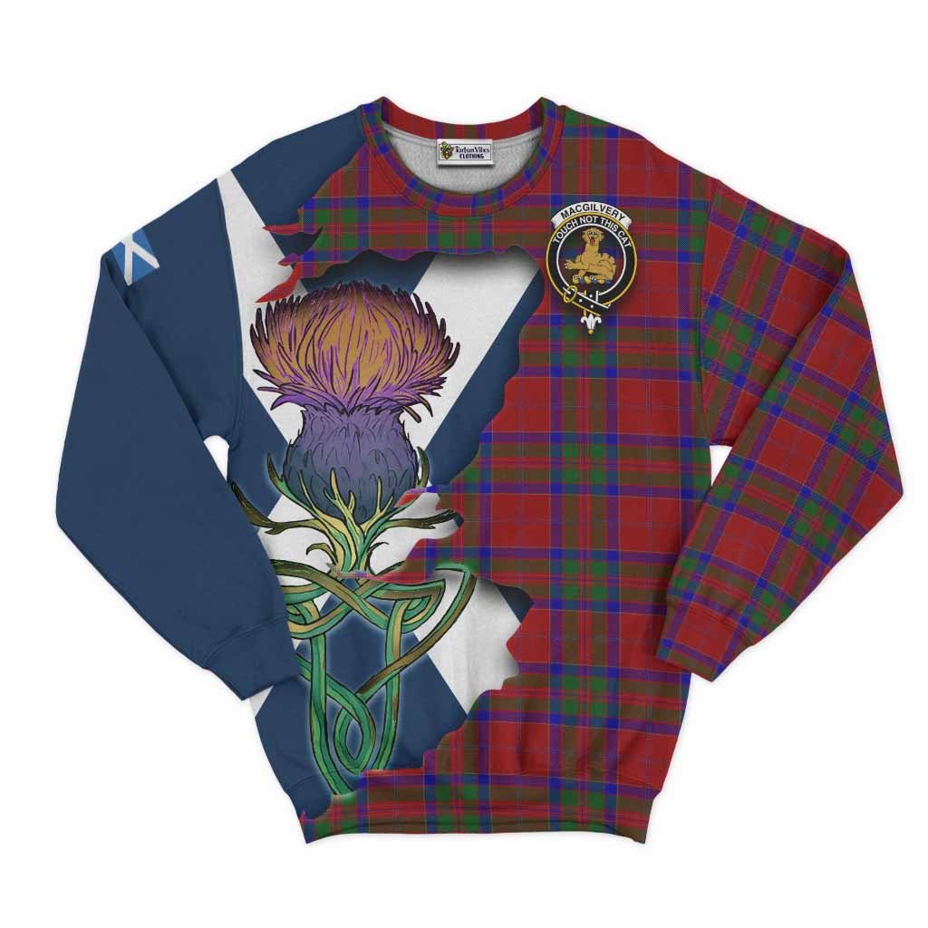 MacGilvery (McGilvery) Tartan Family Crest Sweatshirt Scottish Thistle Celtic Inspired Unisex - Tartan Vibes Clothing
