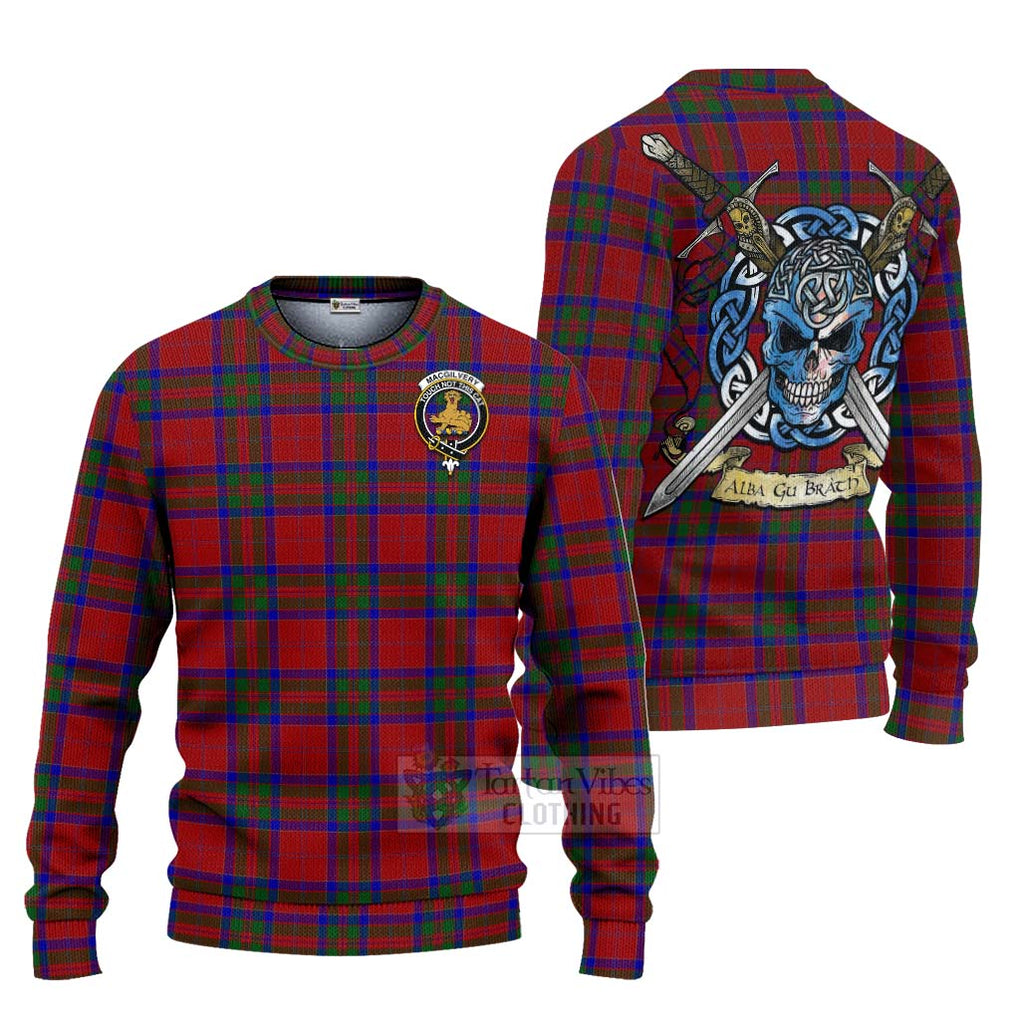 MacGilvery (McGilvery) Tartan Ugly Sweater with Family Crest Celtic Skull Style Unisex - Tartan Vibes Clothing