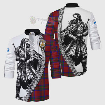 MacGilvery (McGilvery) Tartan Clan Crest Ghillie Kilt Shirt with Highlander Warrior Celtic Style Men - Tartan Vibes Clothing