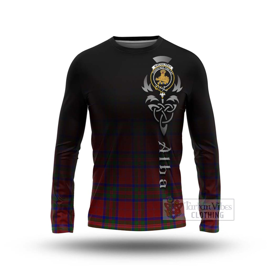 MacGilvery (McGilvery) Tartan Long Sleeve T-Shirt Featuring Alba Gu Brath Family Crest Celtic Inspired Unisex - Tartan Vibes Clothing