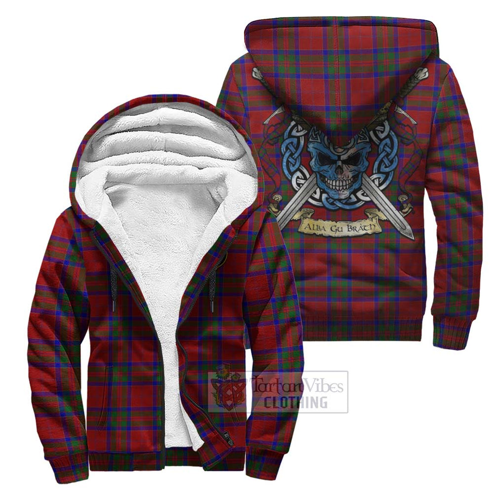 MacGilvery (McGilvery) Tartan Sherpa Hoodie with Family Crest Celtic Skull Style Unisex S - Tartan Vibes Clothing