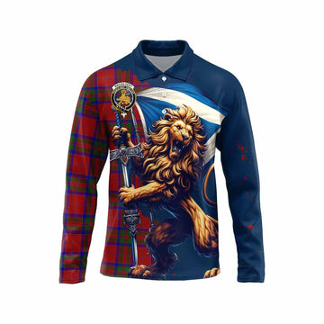MacGilvery (McGilvery) Tartan Family Crest Long Sleeve Polo Shirt with Scottish Majestic Lion Unisex - Tartan Vibes Clothing