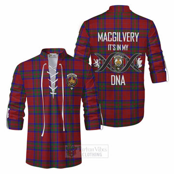 MacGilvery (McGilvery) Tartan Ghillie Kilt Shirt with Family Crest DNA In Me Style Men - Tartan Vibes Clothing