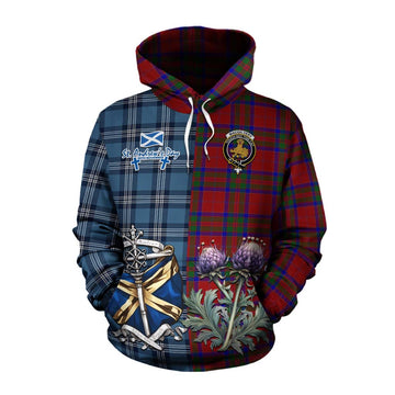 MacGilvery (McGilvery) Tartan Cotton Hoodie Happy St. Andrew's Day Half Tartan Style Pullover Hoodie XS - Tartan Vibes Clothing