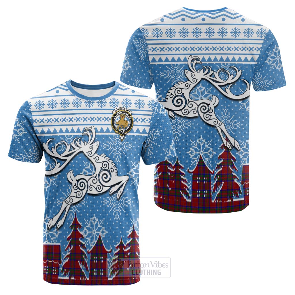 MacGilvery (McGilvery) Clan Christmas Cotton T-shirt Celtic Reindeer Style Kid's Shirt - Tartan Vibes Clothing