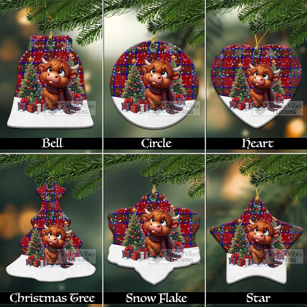 MacGilvery (McGilvery) Tartan Christmas Ceramic Ornament with Adorable Highland Coo Ceramic - Tartan Vibes Clothing