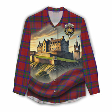 MacGilvery (McGilvery) Tartan Family Crest Women's Casual Shirt with Scottish Ancient Castle Style Female - Tartan Vibes Clothing