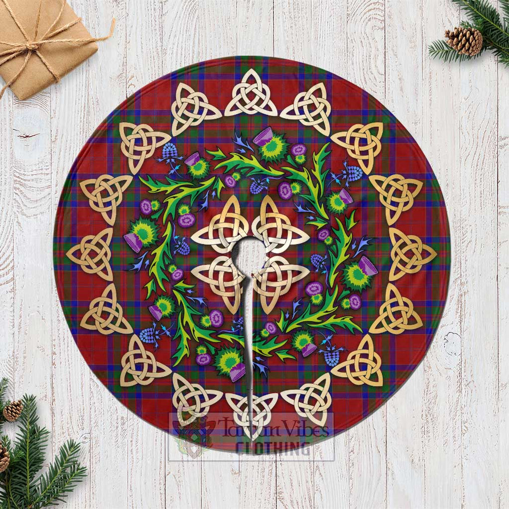 Tartan Vibes Clothing MacGilvery (McGilvery) Tartan Christmas Tree Skirt with Thistle Celtic Knot Style