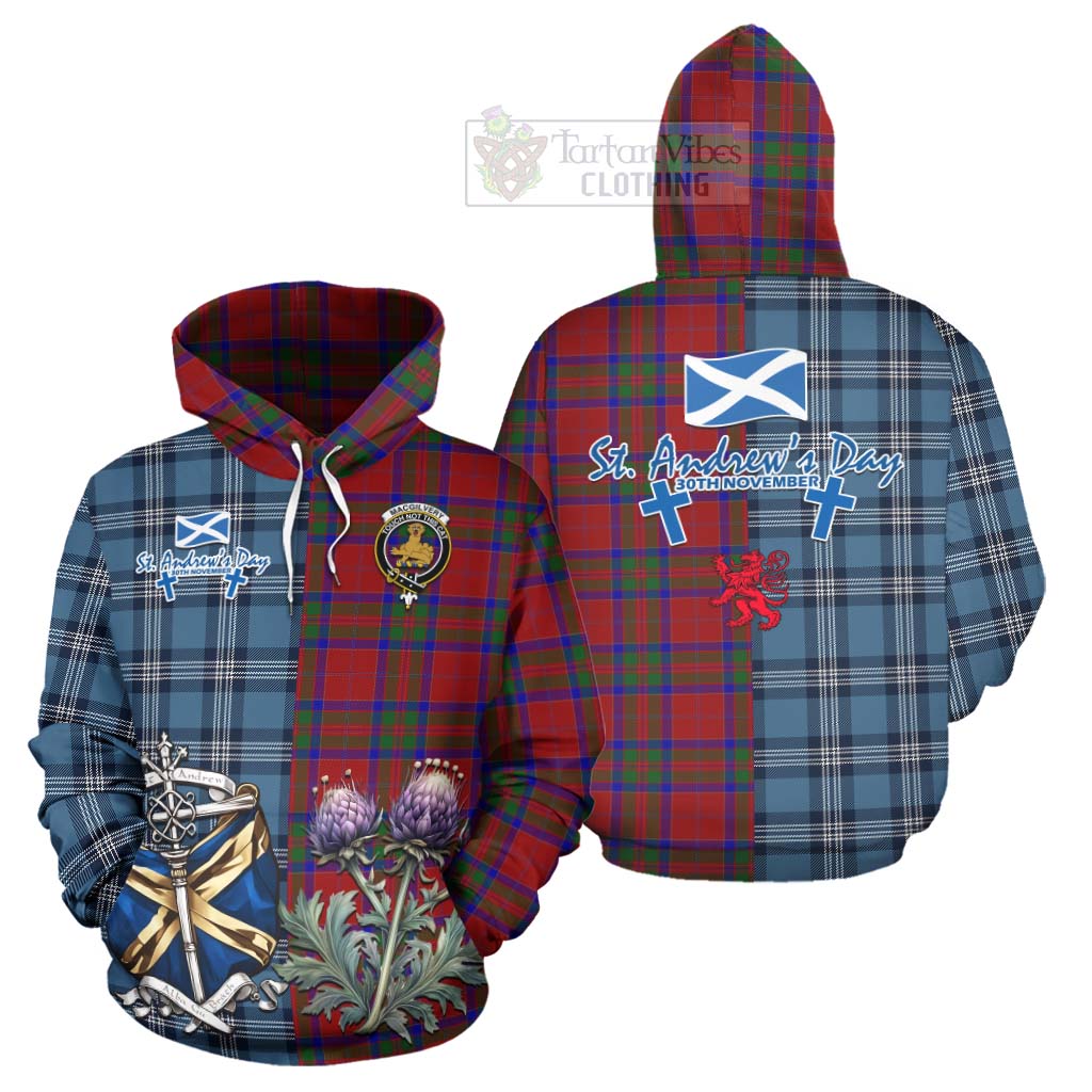MacGilvery (McGilvery) Tartan Hoodie Happy St. Andrew's Day Half Tartan Style Zip Hoodie - Tartan Vibes Clothing