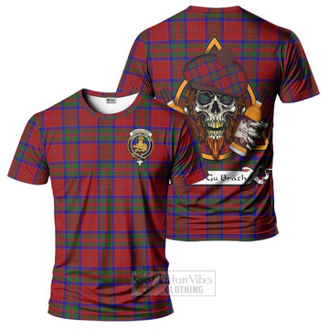 MacGilvery (McGilvery) Tartan T-Shirt with Family Crest and Bearded Skull Holding Bottles of Whiskey Kid's Shirt - Tartan Vibes Clothing