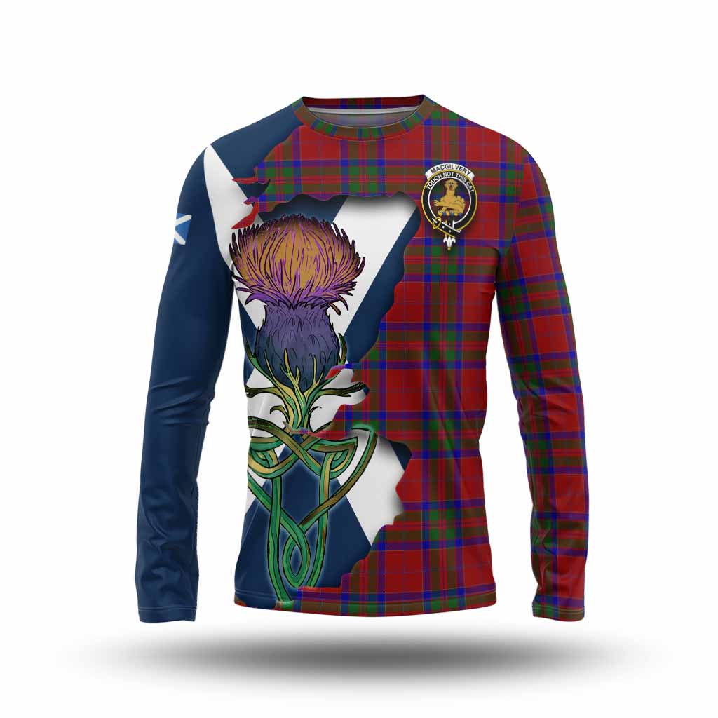 MacGilvery (McGilvery) Tartan Family Crest Long Sleeve T-Shirt Scottish Thistle Celtic Inspired Unisex - Tartan Vibes Clothing