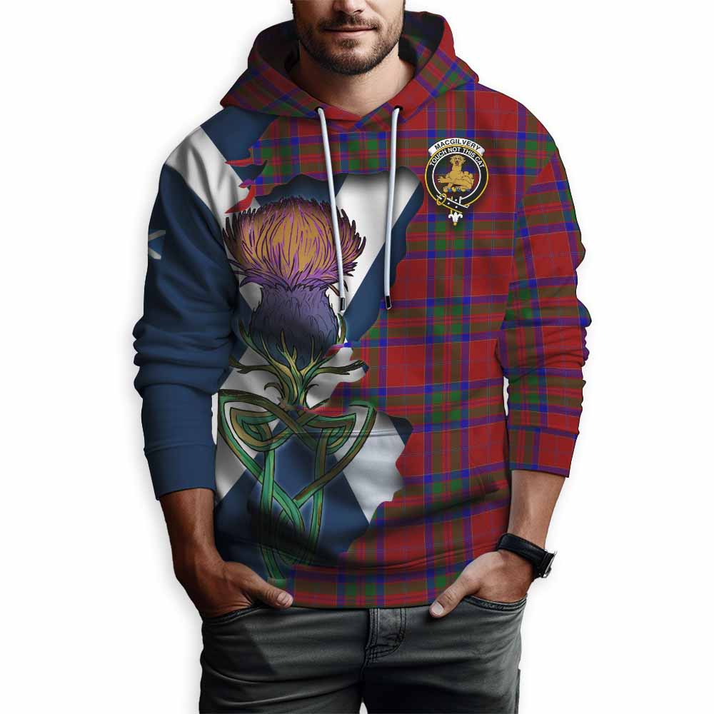 MacGilvery (McGilvery) Tartan Family Crest Hoodie Scottish Thistle Celtic Inspired Pullover Hoodie - Tartan Vibes Clothing