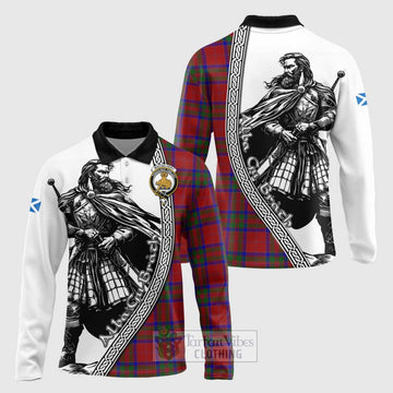 MacGilvery (McGilvery) Tartan Clan Crest Long Sleeve Polo Shirt with Highlander Warrior Celtic Style Unisex - Tartan Vibes Clothing