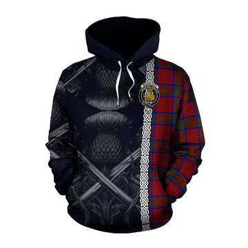 MacGilvery (McGilvery) Tartan Cotton Hoodie with Family Crest Cross Sword Thistle Celtic Vibes Pullover Hoodie XS - Tartan Vibes Clothing